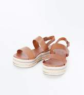 Thumbnail for your product : New Look Tan Sequin and Gem Embellished Flatform Sandals