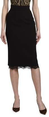 Dolce & Gabbana Lace-Hem Pencil Skirt