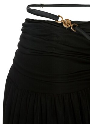 Versace Draped pleated viscose mini skirt