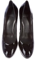 Thumbnail for your product : Stuart Weitzman Patent Leather Round-Toe Pumps