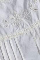 Thumbnail for your product : Current/Elliott Pintucked Broderie Anglaise Cotton-voile Blouse