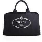 Thumbnail for your product : Prada Logo Printed Large Canvas Tote