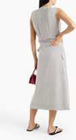 Thumbnail for your product : Equipment Maovesa polka-dot silk crepe de chine midi wrap dress