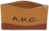 Thumbnail for your product : A.P.C. Logo Printed Cotton & Leather Pouch