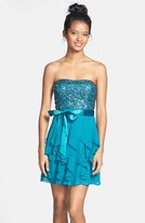 Thumbnail for your product : Hailey Logan Sequin Bodice Ruffle Dress (Juniors) (Online Only)