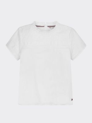 Tommy Hilfiger Lightweight Broderie Anglaise Short Sleeve Blouse