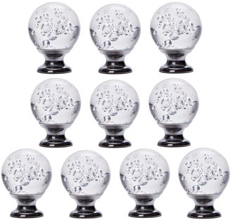 IFOLAINA Pack of 10 Bubbles Ball Crystal Glass Cabinet Knob Cupboard Drawer Pull Handle 30mm