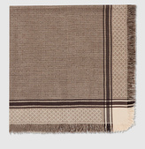 Thumbnail for your product : Gucci Diamante Jacquard Wool Silk Shawl