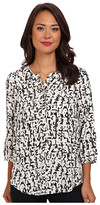 Thumbnail for your product : NYDJ Alphabet Print 3/4 Sleeve Pleat Back Top