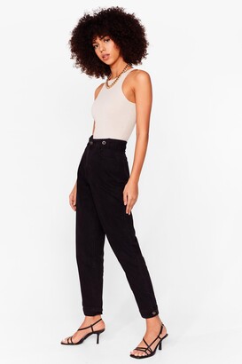 Nasty Gal Womens High Waisted Tapered Mom Jeans - Black - XS