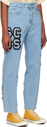GCDS Blue Plush Ultrawide Jeans