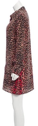 Equipment Leopard Print Silk Dress