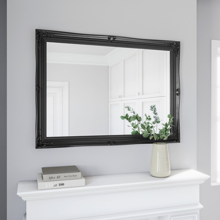 Dunelm Swept Wall Mirror, Black 104x74cm Black ShopStyle