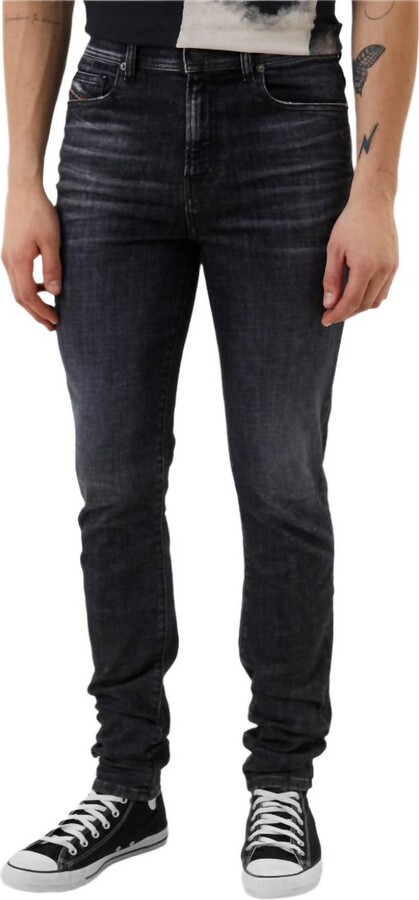Diesel D-Amny Washed Skinny Fit Stretch Jeans Denim In Black