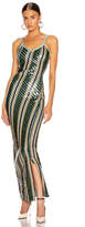 Thumbnail for your product : Y/Project Striped Bodycon Dress in Green Stripe | FWRD