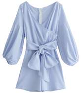 Thumbnail for your product : Goodnight Macaroon 'Sandy' Puffy Sleeve Wrap Tied Waist Romper
