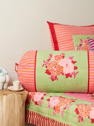 LISA CORTI Paloma Corolla Cotton Bolster Cushion - Pink Multi