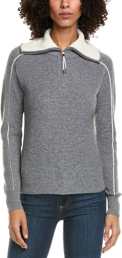 InCashmere Zipper Big Polo 1/4-Zip Wool & Cashmere-Blend Sweater