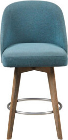 Swivel Bar Stool In - Solid Wood Legs, 30" Seat Height, Grey Color, Reclaimed Finish, Metal Footrest, Assembly Needed With Fabric, Matte