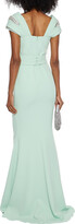 Thumbnail for your product : Safiyaa Fluted crystal-embellished stretch-crepe gown