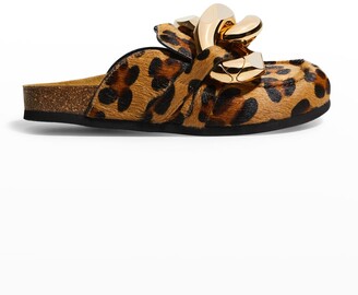 leopard print mule slides