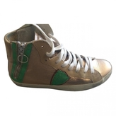 Thumbnail for your product : Philippe Model Metallic Leather Trainers