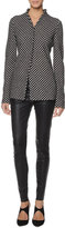 Thumbnail for your product : Giorgio Armani Seamed Leather Zip Leggings