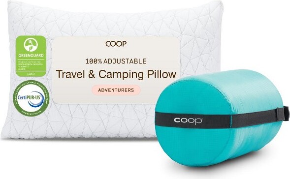 Coop Home Goods CoopHomeGoodsTheOriginalTravel&CampAdjustablePillowwithCompressibleStuffSack-Medium-FirmMemoryFoamwithLulltraWashableCover(19x13)