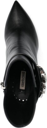 Roberto Cavalli Mirror Snake leather boots