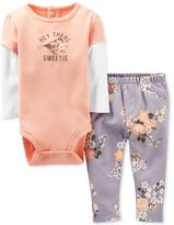 Thumbnail for your product : Carter's Baby Girls' 2-Piece Floral Bodysuit & Pants Set