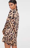 Thumbnail for your product : PrettyLittleThing Leopard Oversized Loose Fit Blazer Dress