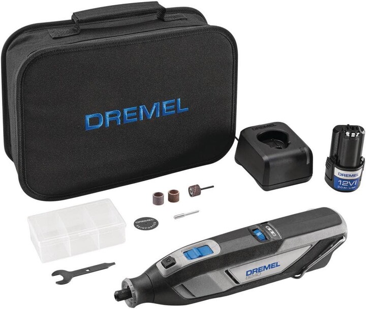 Dremel 8240 12V Li-Ion 2-Amp Variable Speed Cordless Rotary Tool Kit with Battery, Charger, 5-Accessories and Storage Bag