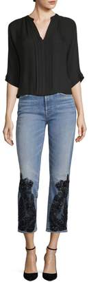 7 For All Mankind Edie Embellished Straight-Leg Jeans