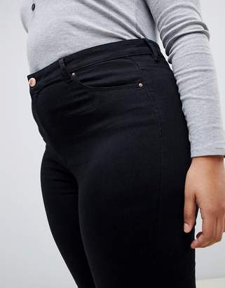 ASOS Curve DESIGN Curve Ridley high waist skinny jeans in clean black