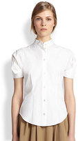 Thumbnail for your product : Michael Kors Cotton Poplin Puffed-Sleeve Blouse