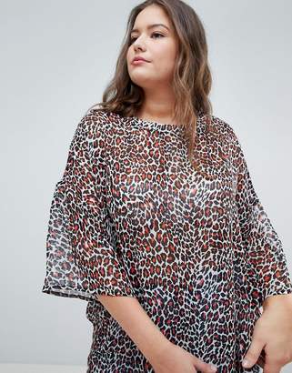 Glamorous Curve Relaxed Top In Leopard Print