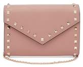 Thumbnail for your product : Valentino Rockstud Leather Envelope Clutch - Womens - Nude
