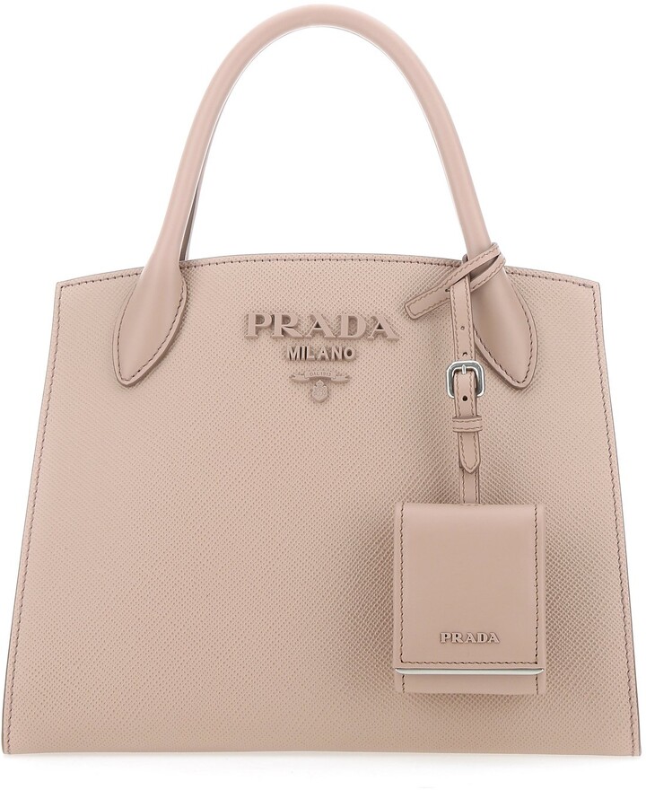 Prada Logo Embossed Tote Bag ShopStyle