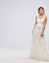Thumbnail for your product : Chi Chi London Tulle Maxi Dress With Floral Embroidery