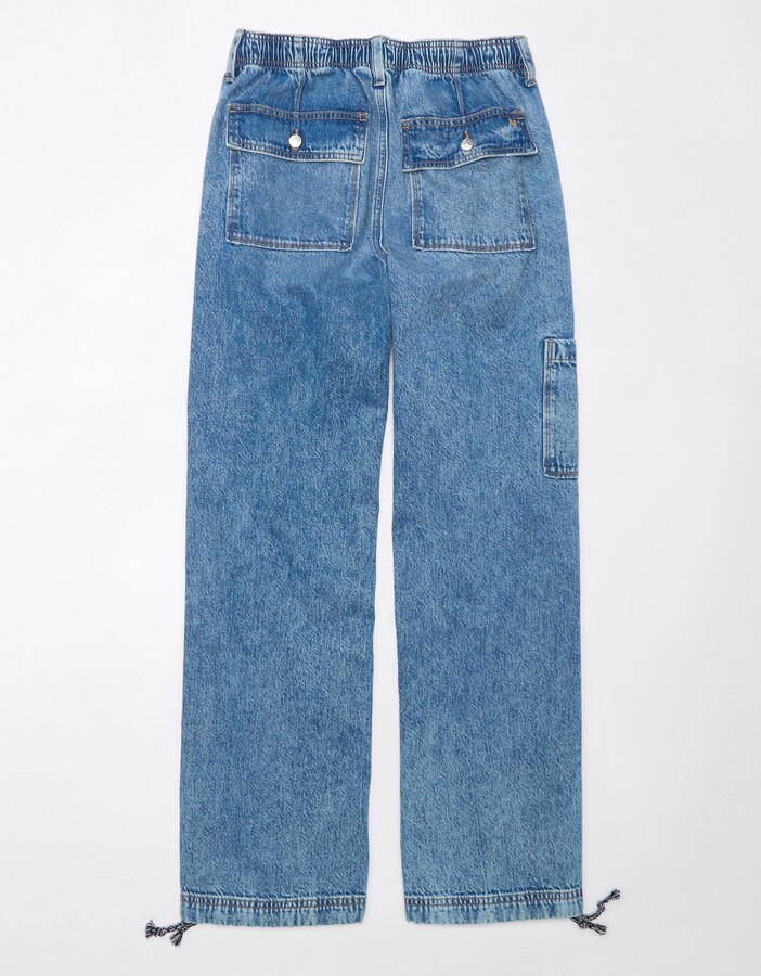 American Eagle Outfitters AE Dreamy Drape Stretch High-Waisted Baggy Cargo Jogger Jean