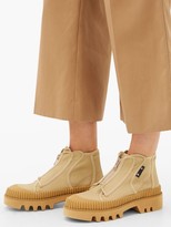 Thumbnail for your product : Proenza Schouler Zip-front Panelled Ankle Boots - Beige