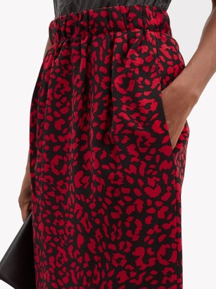 No.21 High-rise Leopard-jacquard Twill Skirt - Red Multi