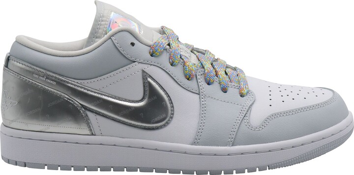 Nike Air Jordan 1 Low SE "Tear Away" Sneakers in Silver Leather