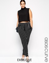 Thumbnail for your product : ASOS CURVE Exclusive Peg Pant In Mono Stripe
