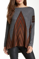 Thumbnail for your product : Go Couture Printed Elbow Patch Dolman Sweater