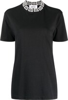 monogram-collar cotton T-shirt 