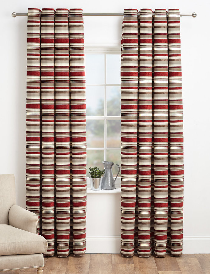 Marks and Spencer Chenille Striped Eyelet Curtains ShopStyle Home