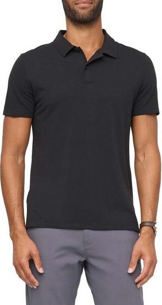 DUER Men's Air Flow Pique Performance Polo Medium Black