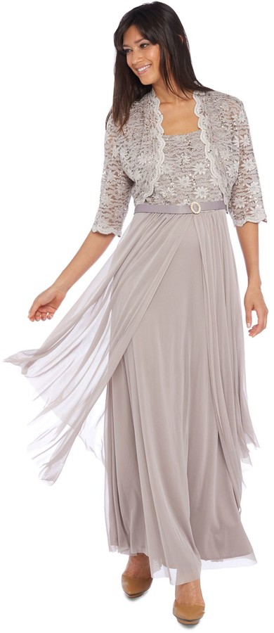 rm richards long lace jacket dress