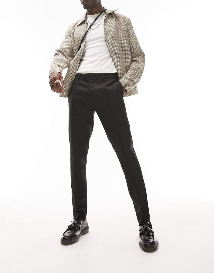 Topman skinny smart trousers in black - ShopStyle Chinos \u0026 Khakis